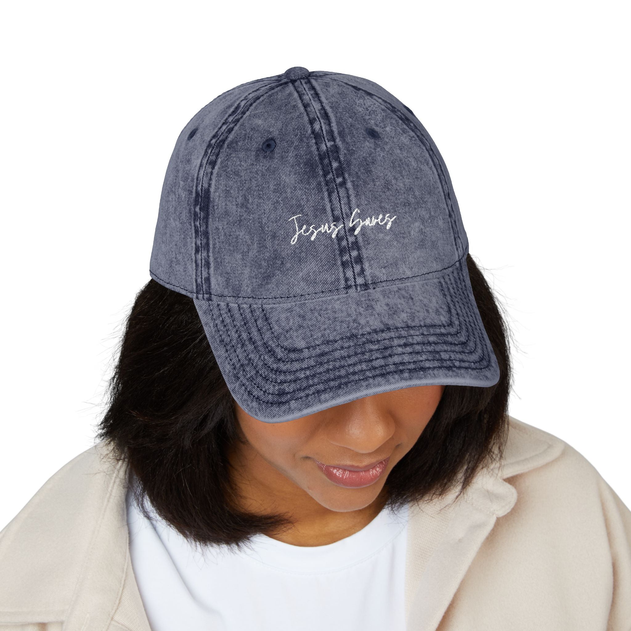 Vintage Embroidered Cap — Jesus Saves