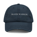Prayer Warrior Distressed Dad Hat — Embroidered Faith Baseball Cap