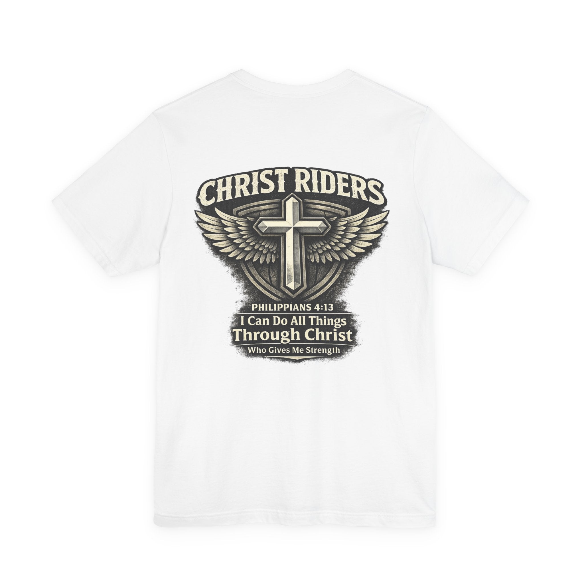 Christ Riders Tee — 'I Can Do All Things Through Christ' Christian Motorcycle T-Shirt