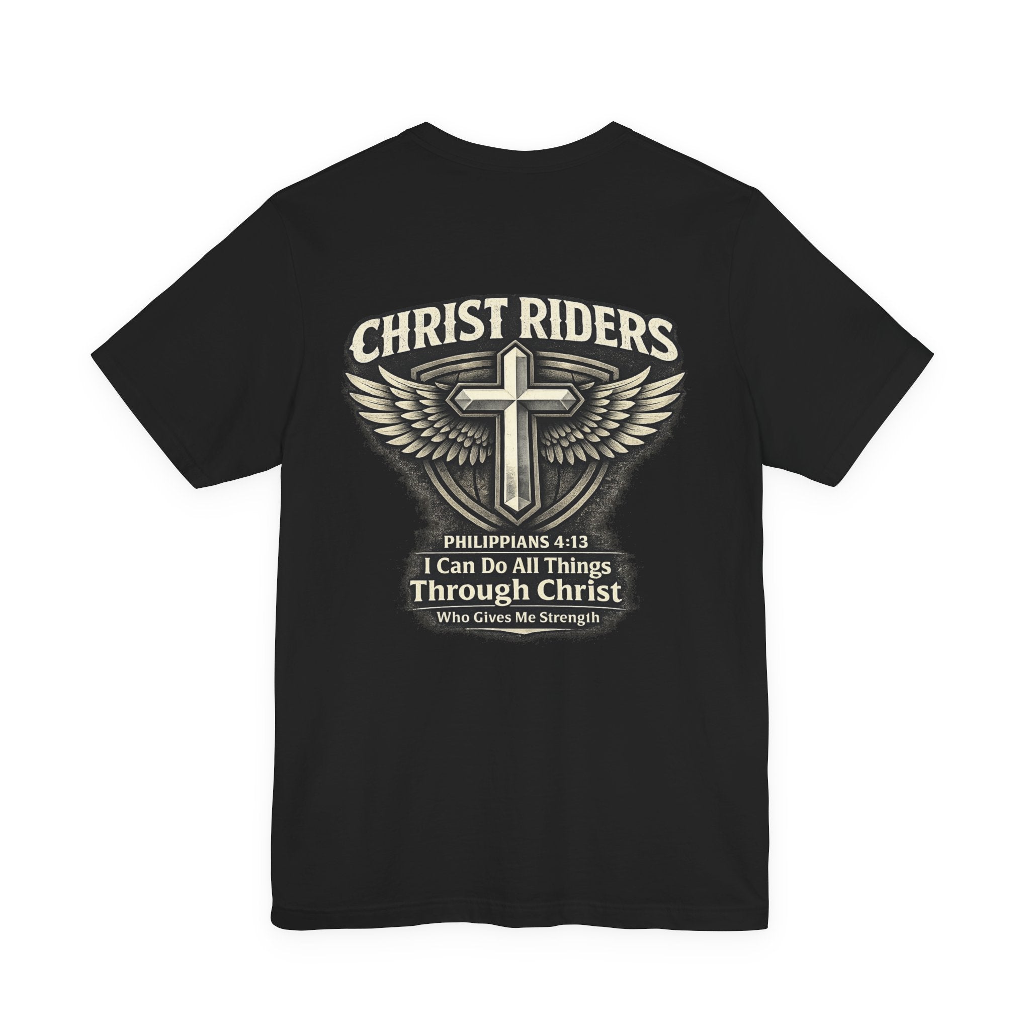 Christ Riders Tee — 'I Can Do All Things Through Christ' Christian Motorcycle T-Shirt