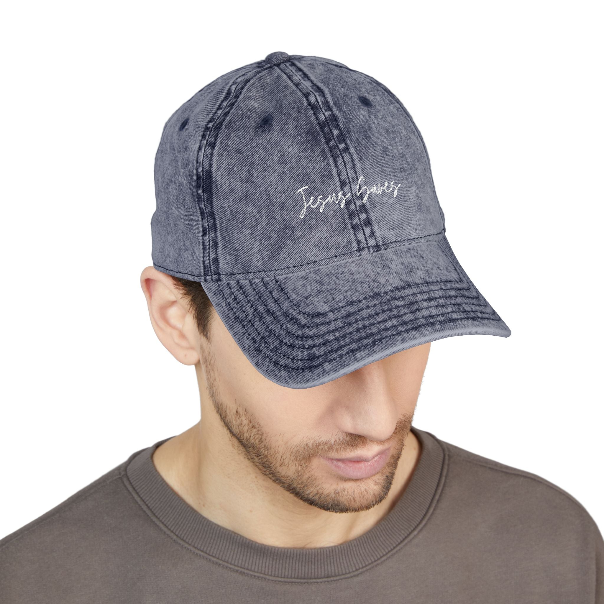 Vintage Embroidered Cap — Jesus Saves